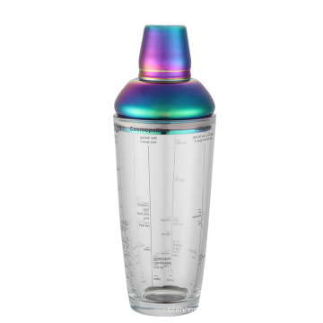 Shaker en acier inoxydable avec verre d&#39;impression de menu de 700 ml